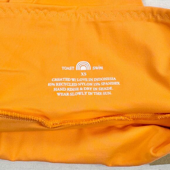 Free People Toast Swim Women’s Signature Banded Waist Bikini Bottom XS Nectarine - Picture 3 of 9